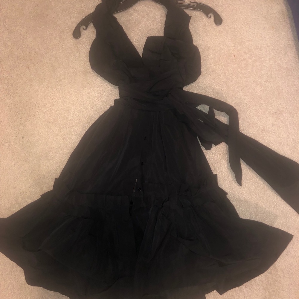 BCBG Black halter flare dress